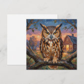 Rustic Impasto Great Horned Owl Blank (Vorne/Hinten)