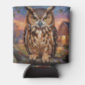 Rustic Impasto Great Horned Owl  Dosenkühler (Vorderseite)