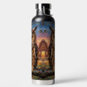 Rustic Impasto Great Horned Owl  Trinkflasche (links)