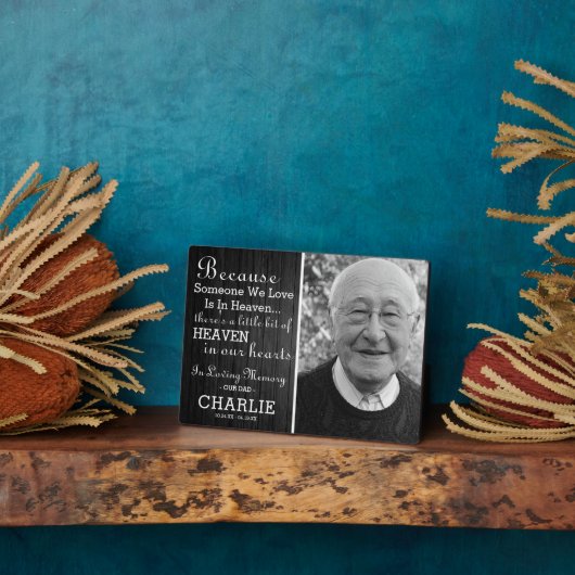 Rustic in loving memory Foto Remembrance Fotoplatte (Seite)