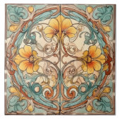 Rustic Indigo Floral Azulejo Tiles Fliese (Vorderseite)