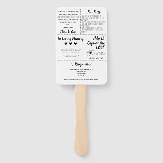 Rustic Infographic Fun Program Fächer (Rückseite)