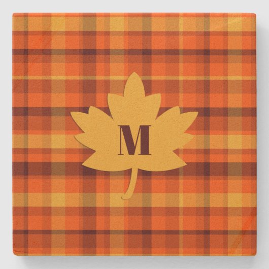 Rustic Initial Fall Colors Steinuntersetzer (Vorderseite)