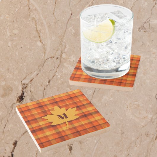 Rustic Initial Fall Colors  Steinuntersetzer