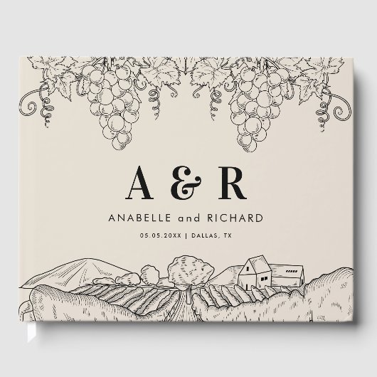 Rustic Ivory Vineyard Napa Valley Winery Wedding Gästebuch (Vorderseite)