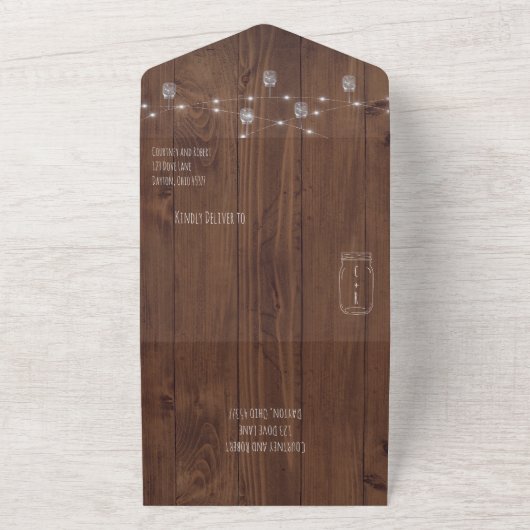 Rustic Jar in einer Hochzeit Einladung (Außenbereich)