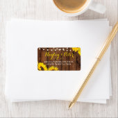 Rustic Jar Sunflower Holz Address Labels Stickers Adressaufkleber (Insitu)