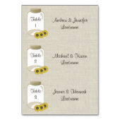 Rustic Jar und Sunflowers DIY Sitzkarten Tischnummer (Vorderseite)