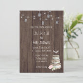 Rustic Jar Wedding Cake Wedding Einladung (Stehend Vorderseite)