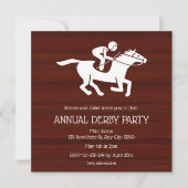 Rustic Jockey Annual Derby Party Invitation Einladung (Vorderseite)