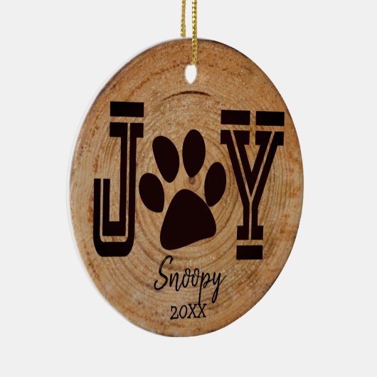 Rustic - Joppy Puppy Paw Keramik Ornament (Rechts)