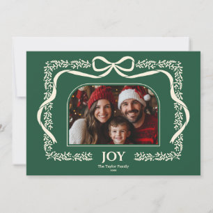 Rustic Josh Christmas Bow Ribbon Foto Frame Einladung