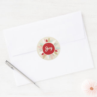 Rustic Joy Circle Winter Bäume Weihnachtsfeiertag Runder Aufkleber