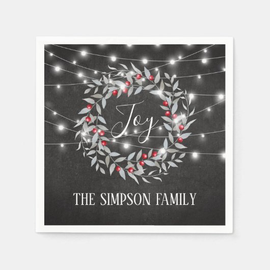 Rustic Joy Festive Weihnachtsfeier Serviette (Vorderseite)