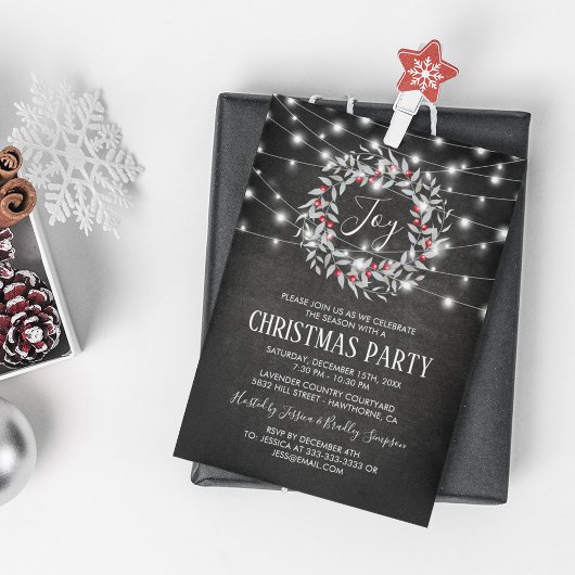 Rustic Joy Frohe Weihnachtsfeier Einladung