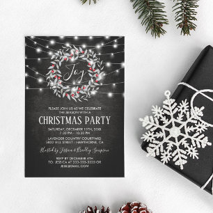 Rustic Joy Frohe Weihnachtsfeier Einladung