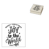 Rustic Joy to the World Christmas Lettering Gummistempel (Stempel)