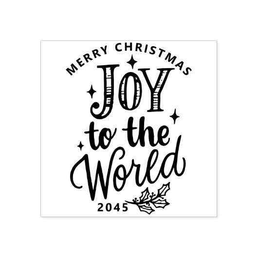 Rustic Joy to the World Christmas Lettering Gummistempel (Prägung)