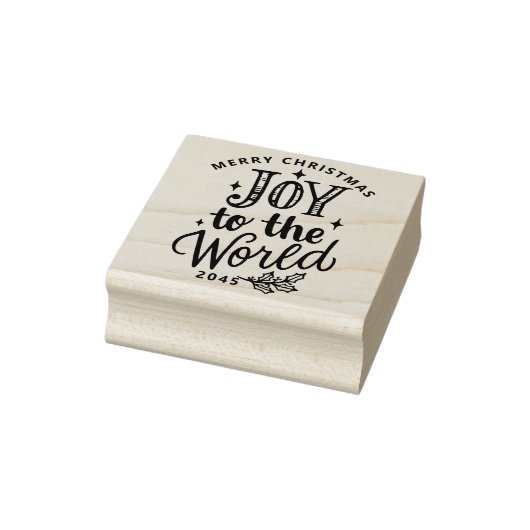 Rustic Joy to the World Christmas Lettering Gummistempel (Stempel)