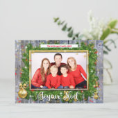 Rustic Joyeux Weihnachten Französisches Weihnachts (Stehend Vorderseite)