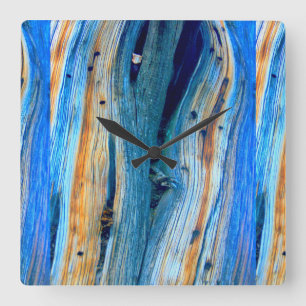 rustic juniper boards quadratische wanduhr