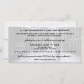 Rustic Just Married Foto Empfang Einladung (Rückseite)