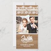 Rustic Just Married Hochzeit Ankündigung Vielen Da (Vorderseite)