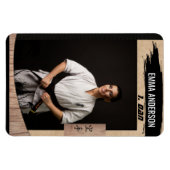 Rustic Karate Black Belt Wood Trading Card Magnet (Horizontal)