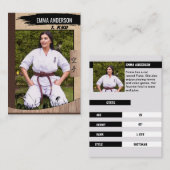 Rustic Karate Brown Belt Wood Trading Card Visitenkarte (Vorne/Hinten)