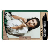 Rustic Karate Green Belt Wood Trading Card Magnet (Horizontal)