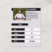 Rustic Karate Green Belt Wood Trading Card Visitenkarte (Rückseite)