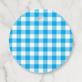 Rustic Kariert Blue Gingham Wedding Vielen Dank Geschenkanhänger (Rückseite)