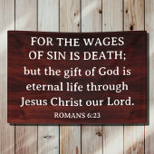 Rustic King James Bible Romans Christian Gospel Banner