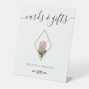 Rustic King Protea Wedding Cards & Gifts Sockelschild