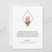 Rustic King Protea Wedding Dankeskarte (Vorderseite)