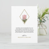 Rustic King Protea Wedding Dankeskarte (Stehend Vorderseite)