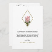 Rustic King Protea Wedding Dankeskarte (Vorne/Hinten)