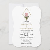 Rustic King Protea Wedding Einladungen (Vorderseite)