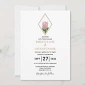 Rustic King Protea Wedding Einladungen (Vorderseite)
