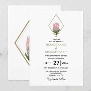 Rustic King Protea Wedding Einladungen