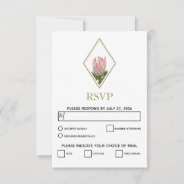 Rustic King Protea Wedding RSVP Cards