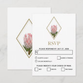 Rustic King Protea Wedding RSVP Cards Karte (Vorne/Hinten)