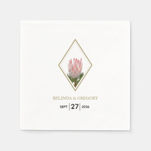 Rustic King Protea Wedding Serviette