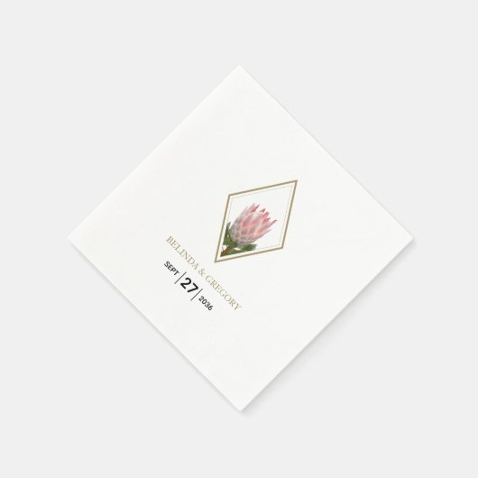 Rustic King Protea Wedding Serviette (Ecke)