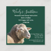 Rustic Knitting Teacher Business Card | Wool Yarn Quadratische Visitenkarte (Vorderseite)