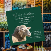 Rustic Knitting Teacher Business Card | Wool Yarn Quadratische Visitenkarte