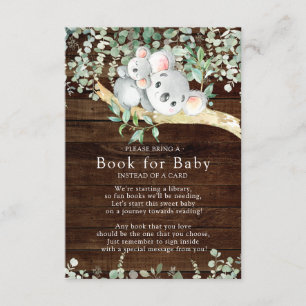 Rustic Koala Bear Baby Showbook for Baby Card Begleitkarte