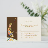 Rustic Kokopelli Tribal Wedding RSVP Card Karte (Stehend Vorderseite)