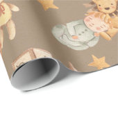 Rustic Kraft All Ethnicity Baby Große Muster Geschenkpapier (Rolleneckpunkt)