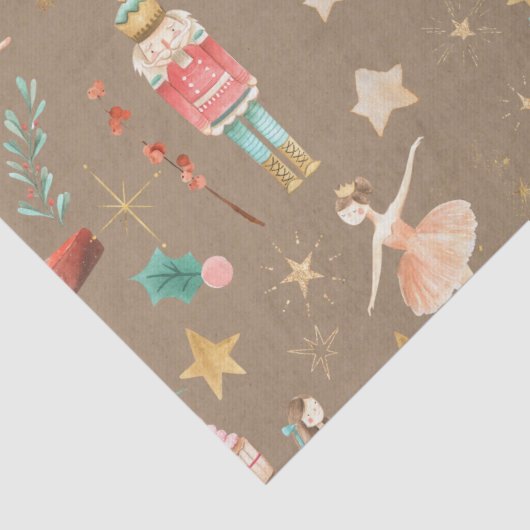 Rustic Kraft Alles Nutcracker Weihnachten Seidenpapier (Detail)